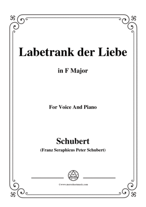 Book cover for Schubert-Labetrank der Liebe,in F Major,for Voice&Piano