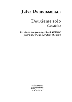 Book cover for Deuxieme Solo : Cavatine
