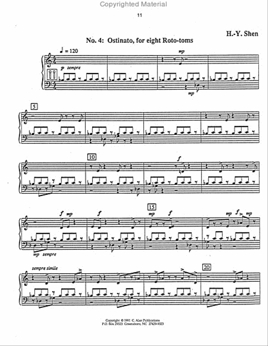 Six Concert Etudes Percussion Ensemble scores gallery preview page 6
