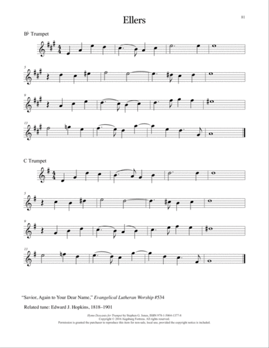 Hymn Descants for Trumpet C Trumpet scores gallery preview page 82