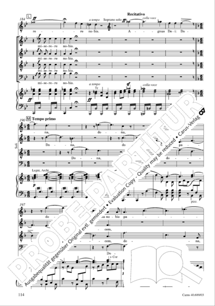 Missa solemnis Missa solemnis 4-Part scores gallery preview page 115