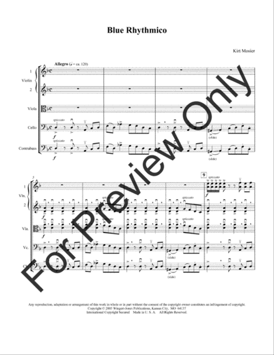 Blue Rhythmico (Score) Blue Rhythmico (Score) String Orchestra scores gallery preview page 4