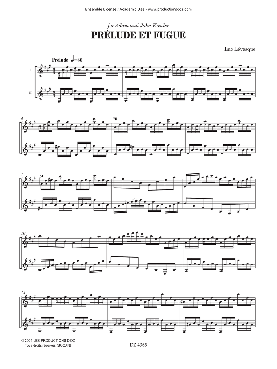 Prélude et fugue Classical Guitar scores gallery preview page 2