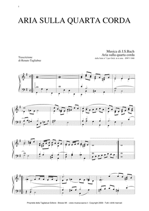 AIR ON G STRING - BWV 1068 - Arr. for Organ/Piano