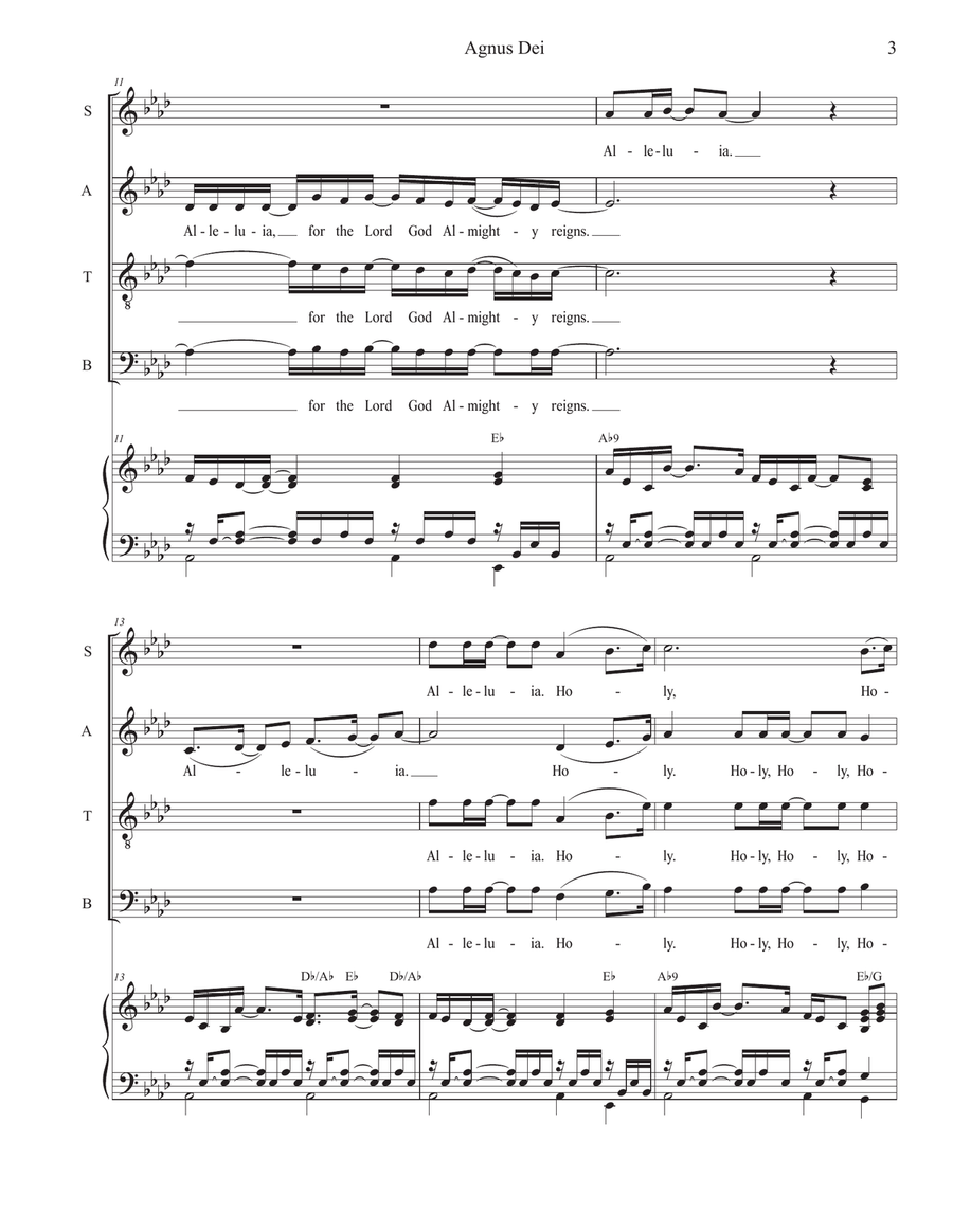 Medley: Agnus Dei with How Great Thou Art 4-Part scores gallery preview page 3