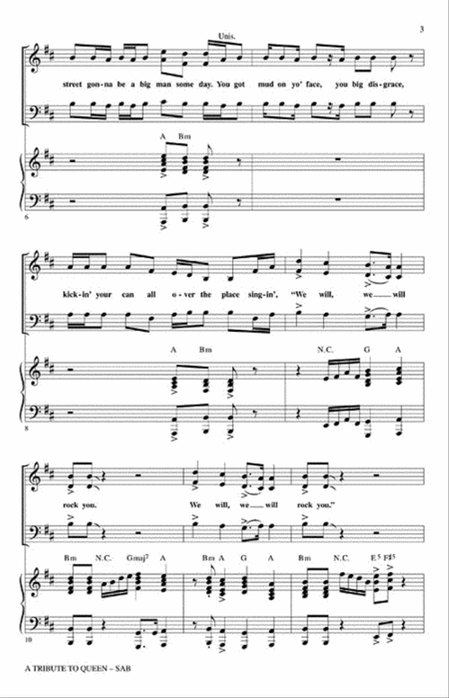 A Tribute to Queen 3-Part scores gallery preview page 3