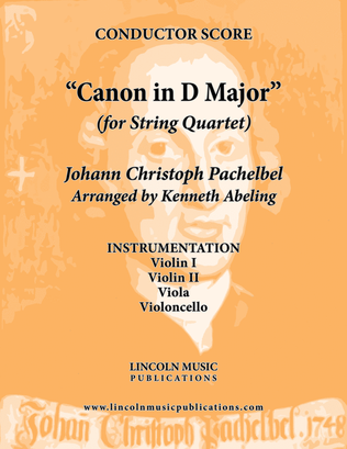 Book cover for Pachelbel - Canon in D Major (for String Quartet)