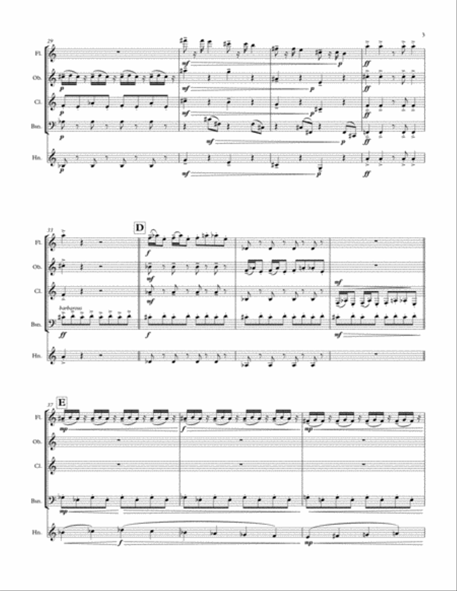 Psycho (prelude) Woodwind Quintet scores gallery preview page 3