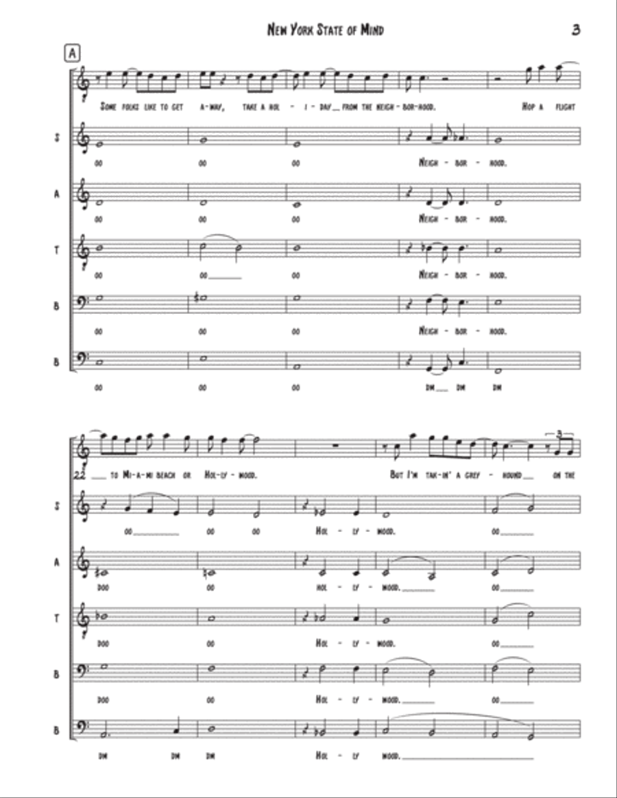 New York State Of Mind Divisi scores gallery preview page 3