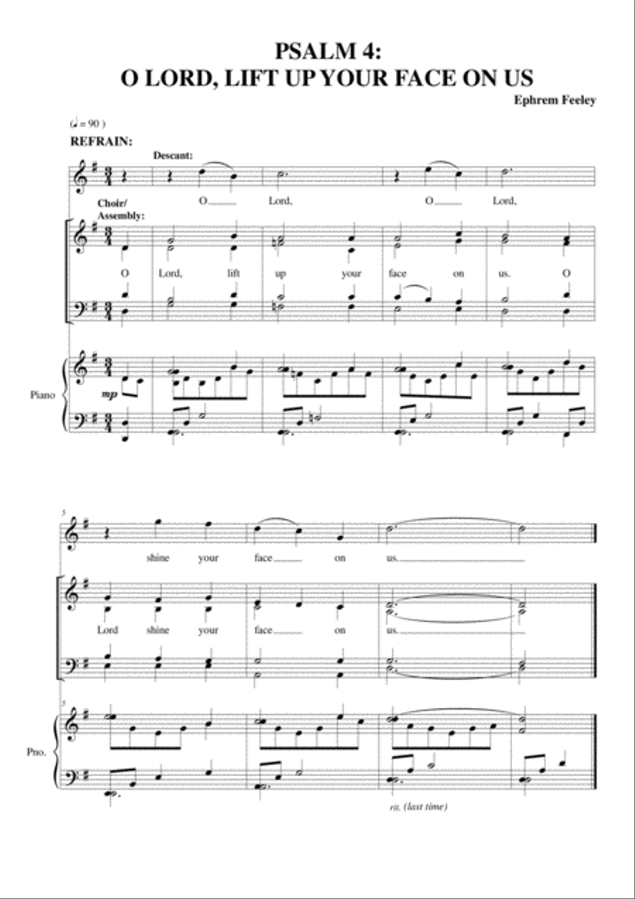 Psalm 4: O Lord, Lift Up Your Face on Us 4-Part scores gallery preview page 2