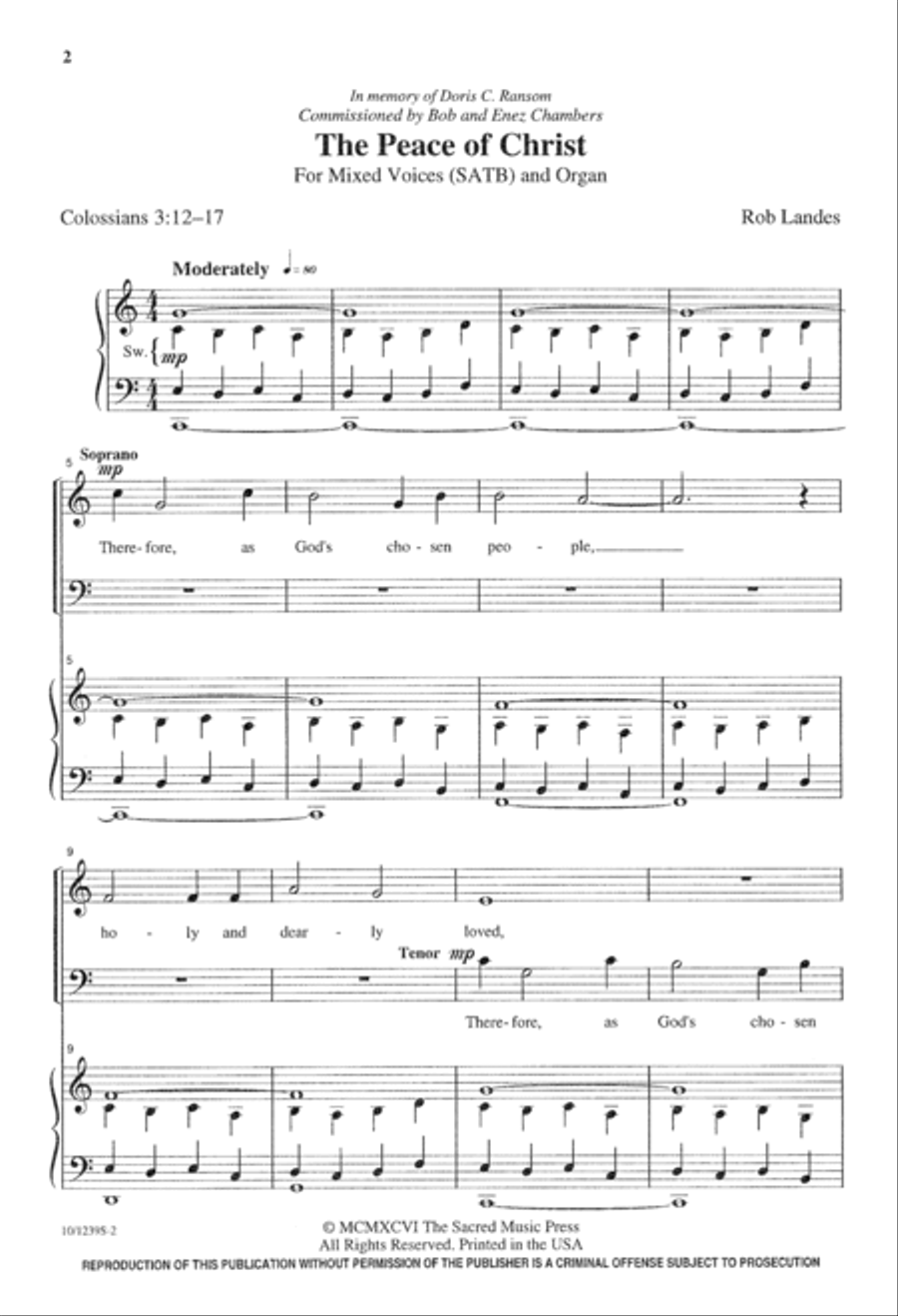 The Peace of Christ The Peace of Christ 4-Part scores gallery preview page 2