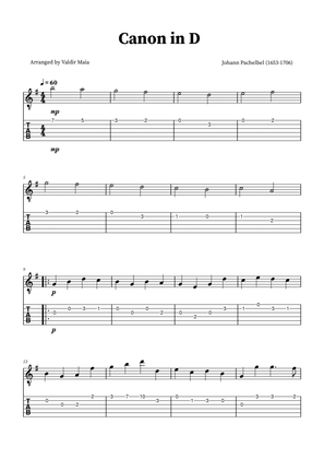 Book cover for Canon in D - Acoustic Guitar Solo + TABLATURE