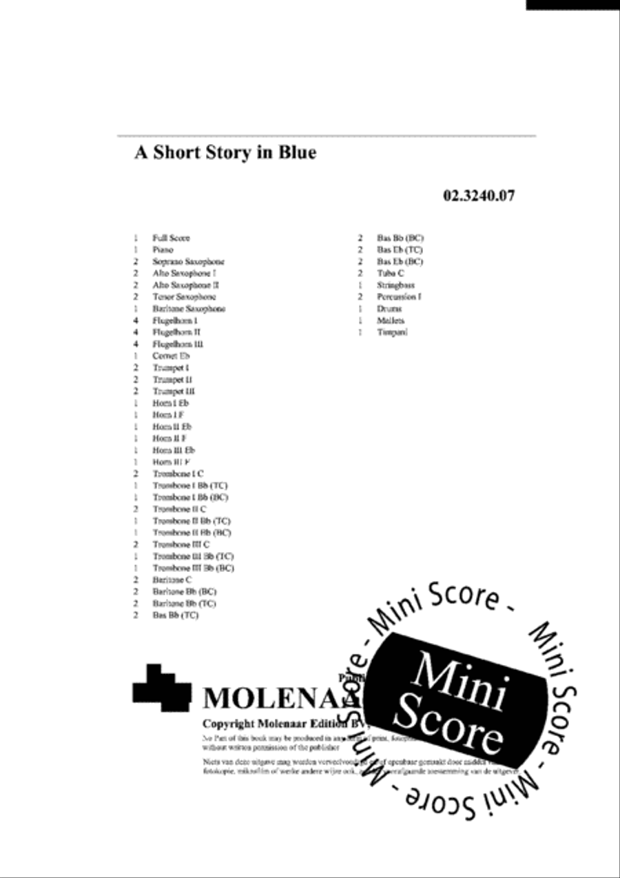 A Short Story in Blue Fanfare Band scores gallery preview page 4