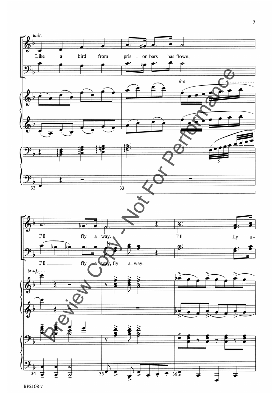 I'll Fly Away - SATB 4-Part scores gallery preview page 8