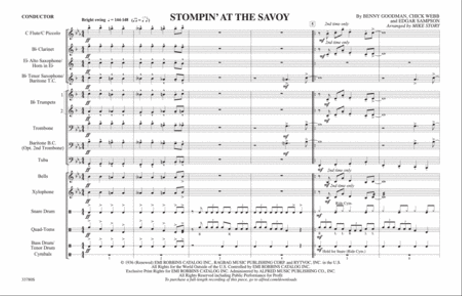 Stompin' at the Savoy: Score Marching Band scores gallery preview page 1
