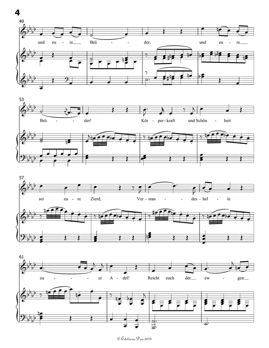 Die ihr des unermeβlichen weltalls, by Mozart, K.V.619, in A flat Major Piano, Vocal scores gallery preview page 6