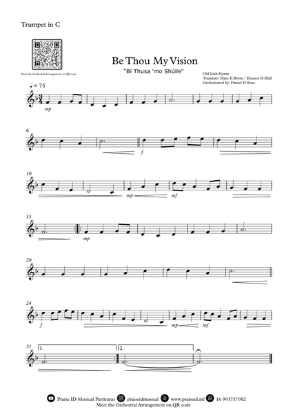 Be Thou My Vision - "Bí Thusa 'mo Shúile" - Easy C Trumpet image number null