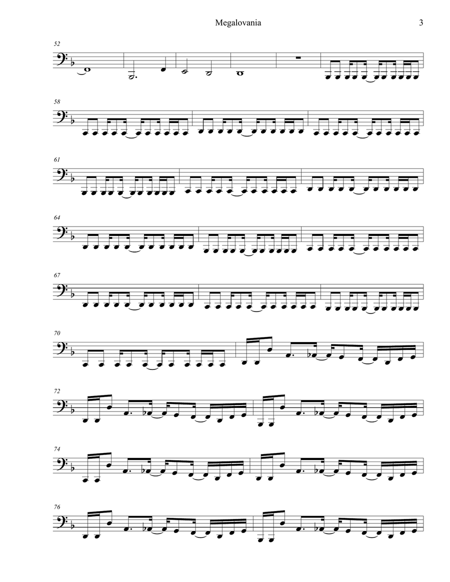 MEGALOVANIA (from Undertale) Tuba scores gallery preview page 3