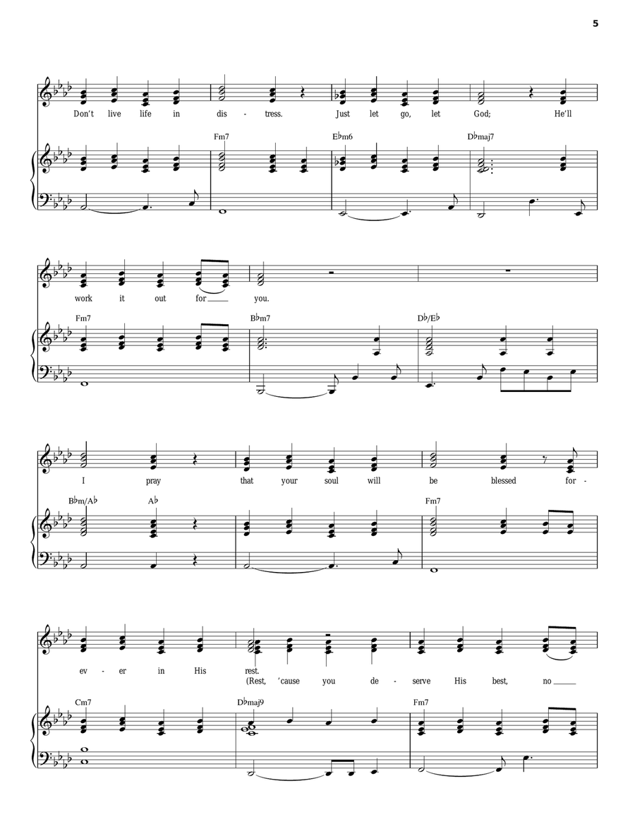 Be Blessed Piano, Vocal scores gallery preview page 5