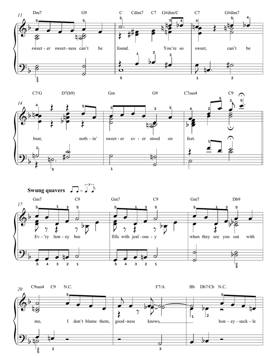 Honeysuckle Rose Easy Piano scores gallery preview page 2