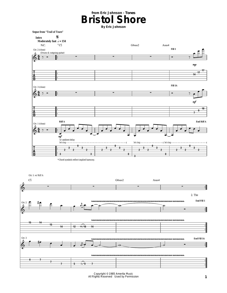 Bristol Shore Acoustic Guitar scores gallery preview page 1