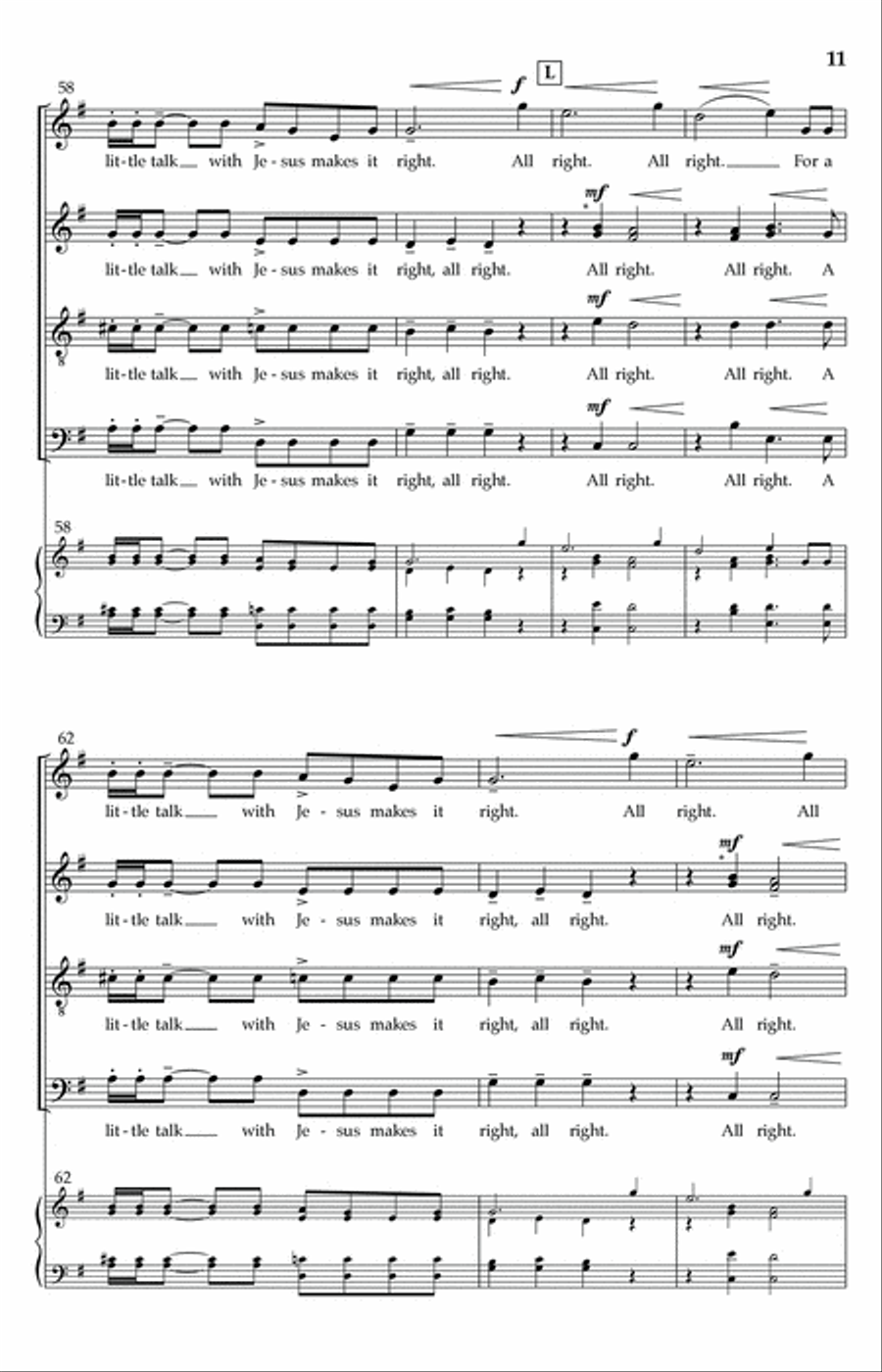 A Little Talk With Jesus 4-Part scores gallery preview page 10