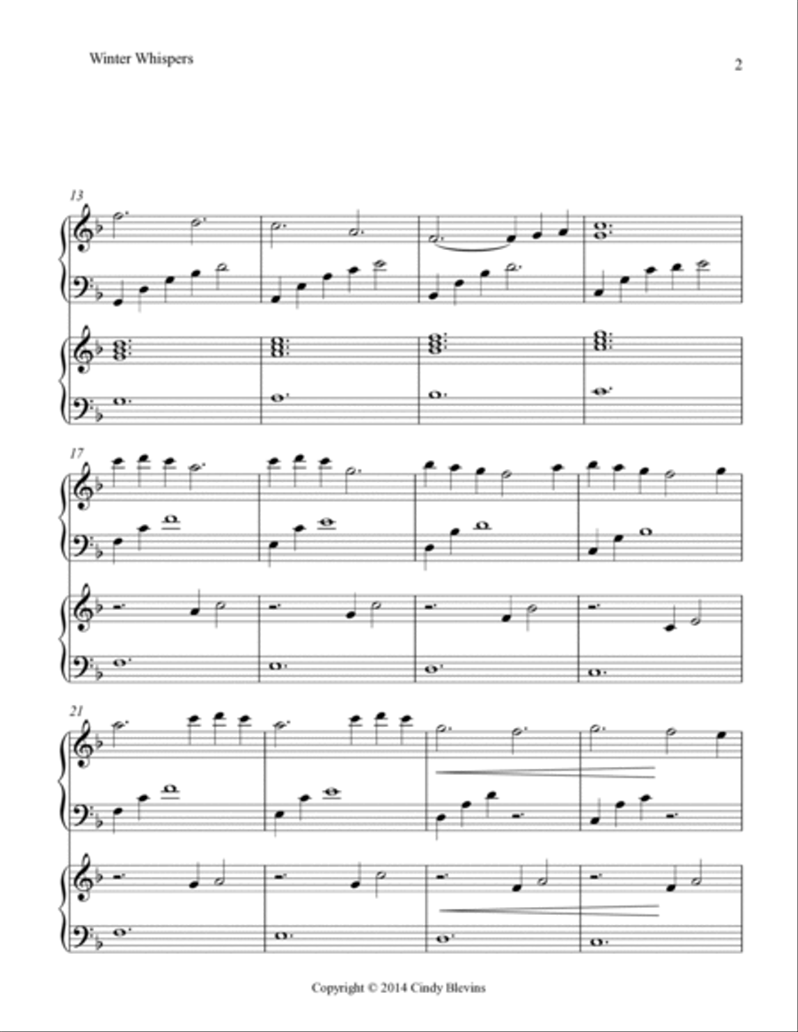 Winter Whispers, Harp Duet Harp scores gallery preview page 3