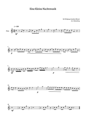 Book cover for Eine Kleine Nachtmusik - Mozart for flute solo