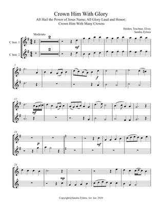 Book cover for Crown Him With Glory (treble C instrument duet, parts only)