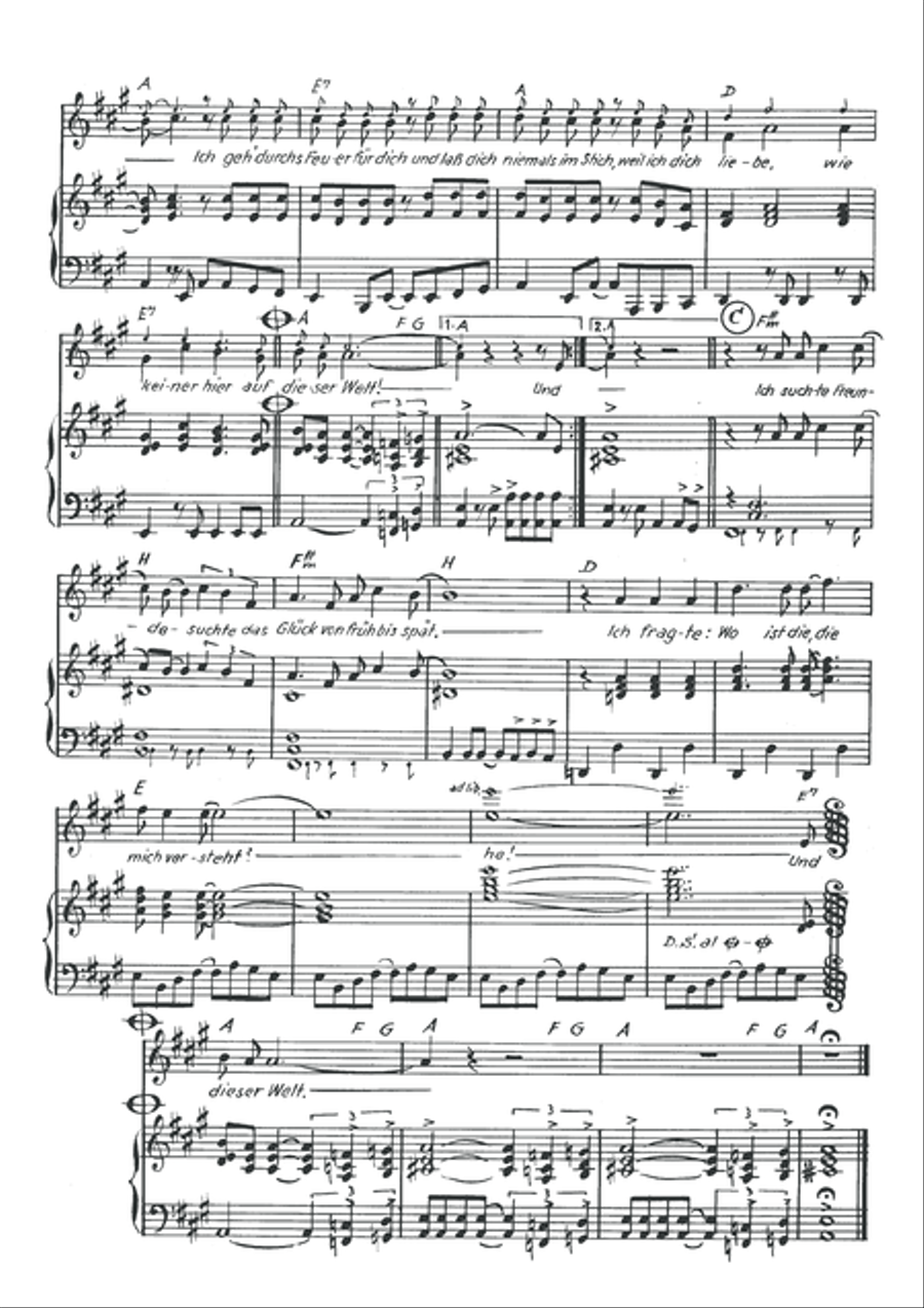 Ich geh' durch's Feuer fur Dich Piano, Vocal scores gallery preview page 4