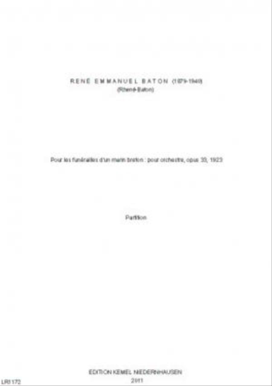 Pour les funerailles d'un marin breton