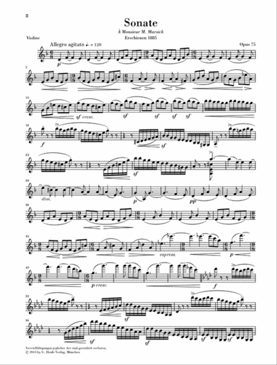 Sonata No. 1 in D minor, Op. 75 Violin Solo scores gallery preview page 4