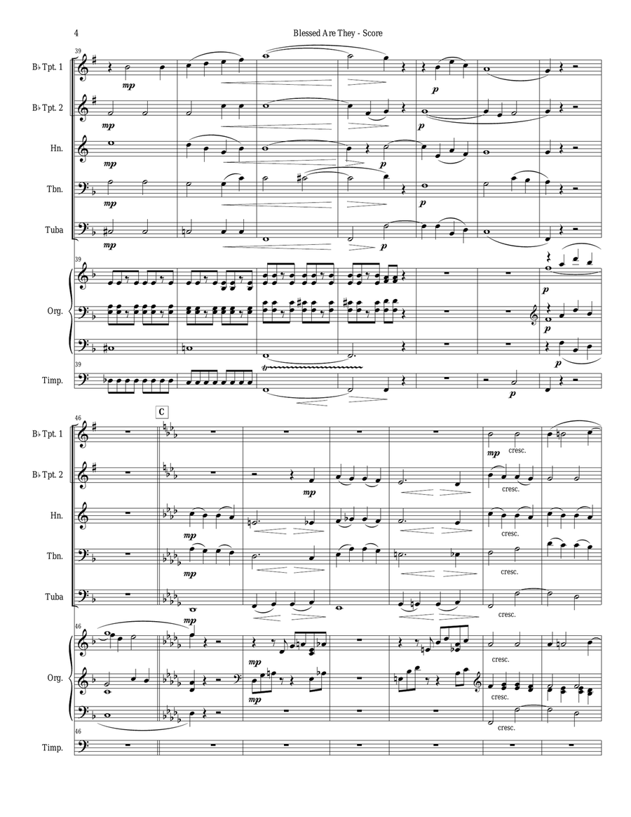 Blessed Are They, from A German Requiem, Op. 45 Brass Ensemble scores gallery preview page 5