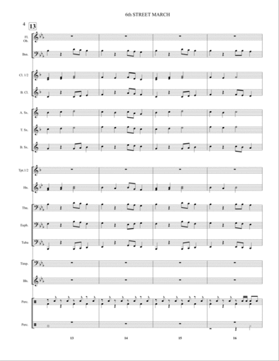 6th Street March Marching Band scores gallery preview page 5