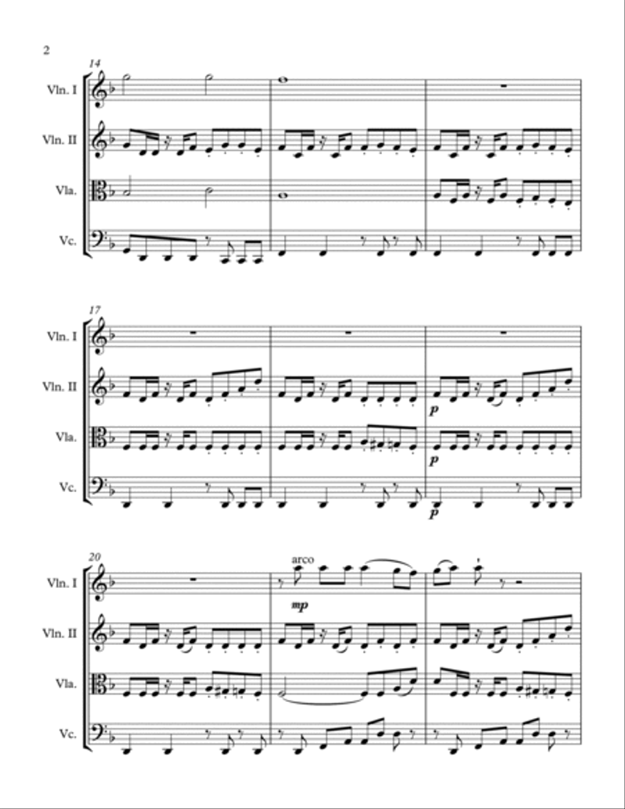 Lay All Your Love On Me String Quartet scores gallery preview page 2
