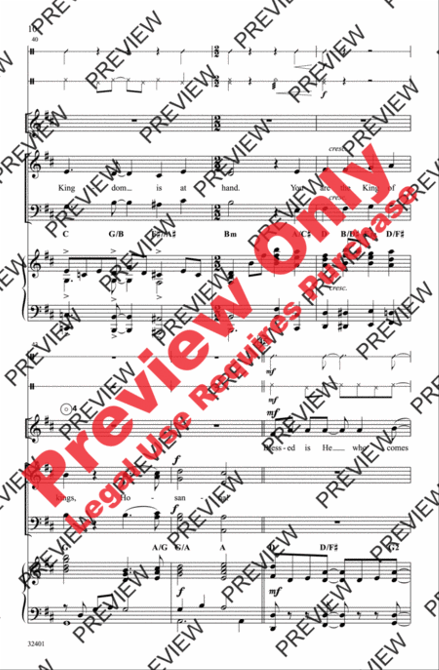 Hosanna! Hosanna! 4-Part scores gallery preview page 10