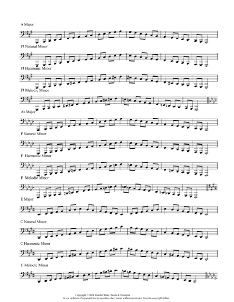 Major and Minor Scales for Tubas Tuba scores gallery preview page 3