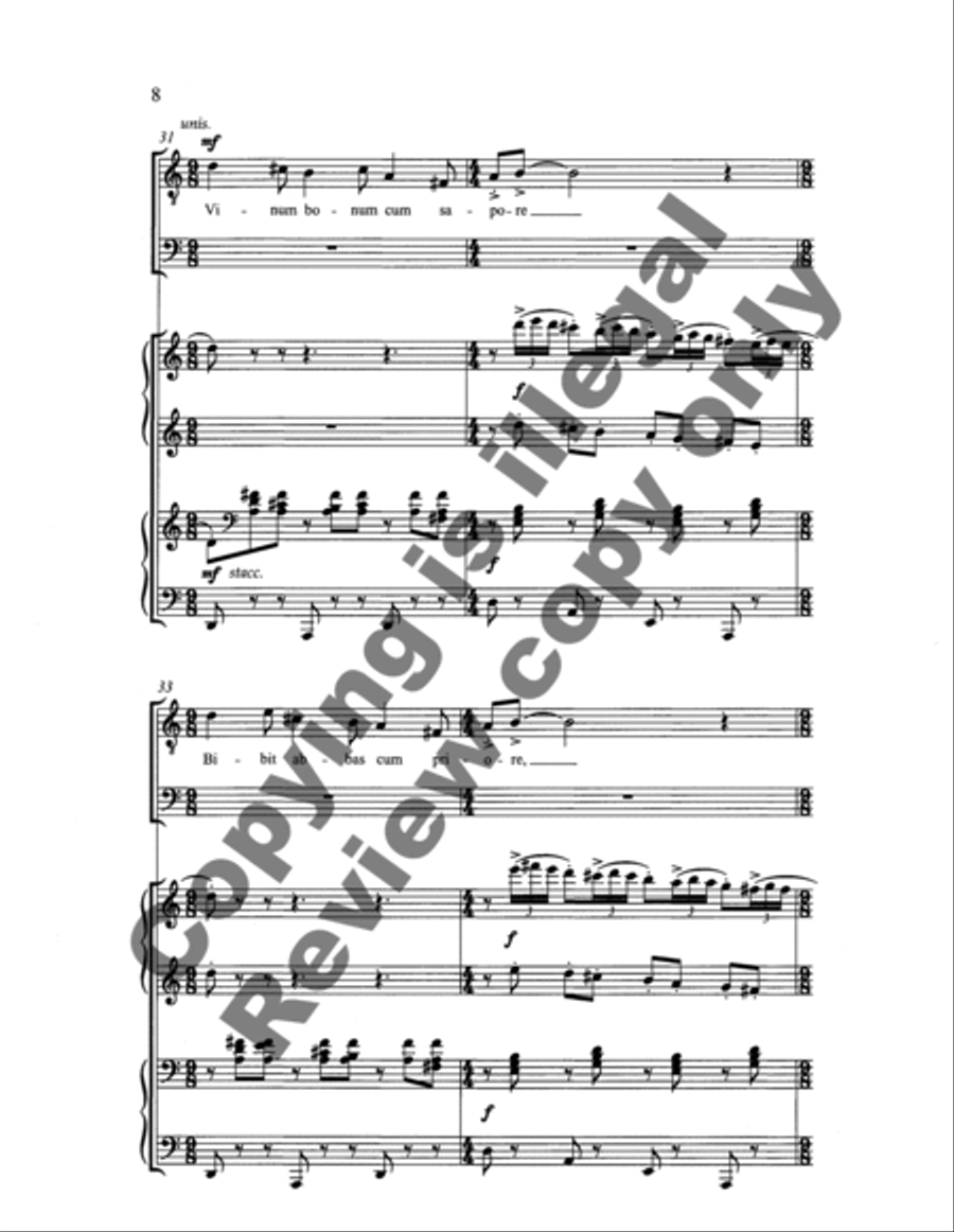 Carmina Juventutis: Drinking Song (Vinum bonum) TTBB scores gallery preview page 27