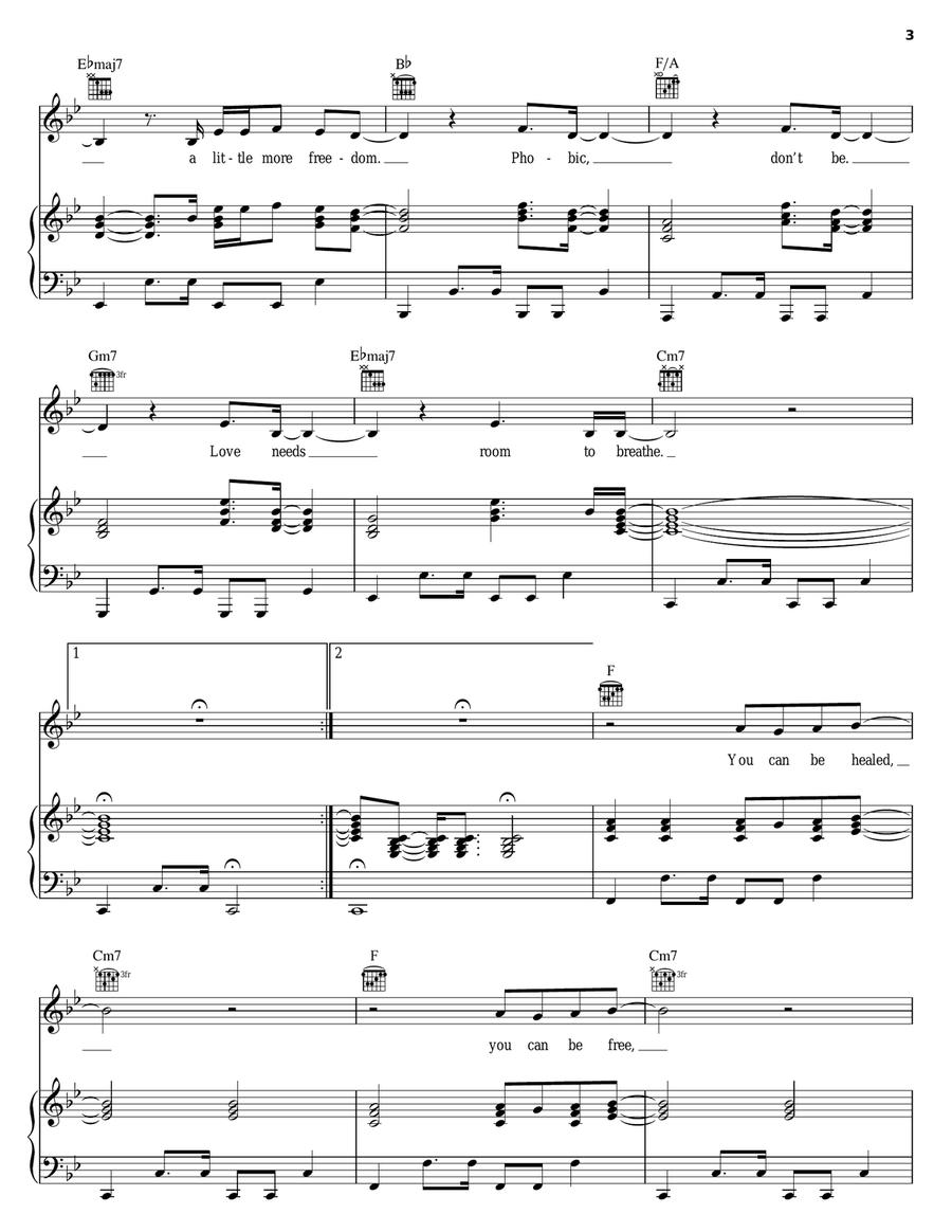 Phobic Phobic Piano, Vocal, Guitar scores gallery preview page 3