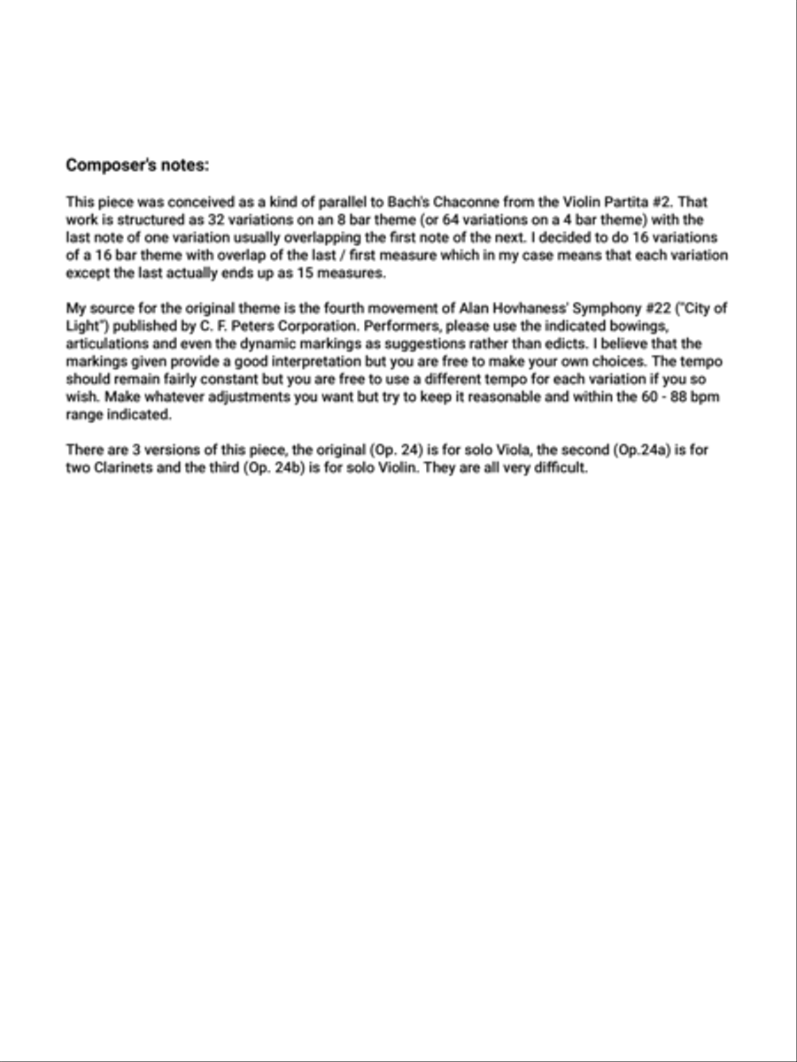 Variations on a theme by Hovhaness Viola Solo scores gallery preview page 2