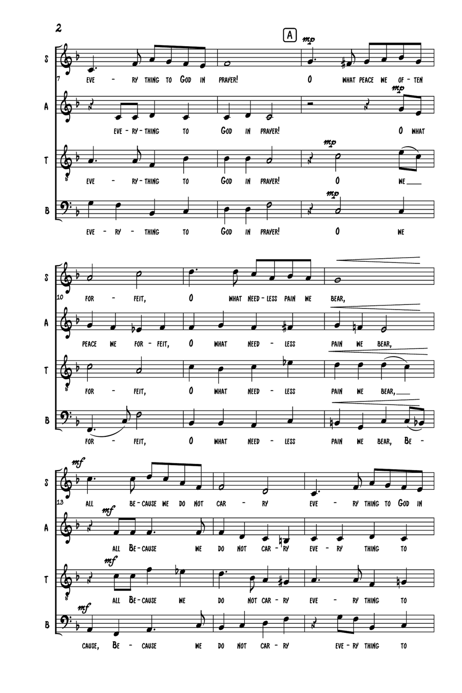 What a Friend We Have in Jesus 4-Part scores gallery preview page 3