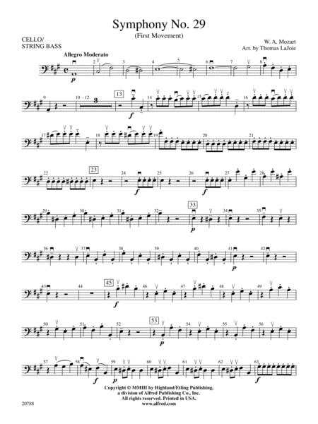 Symphony No. 29 (1st Movement): Cello