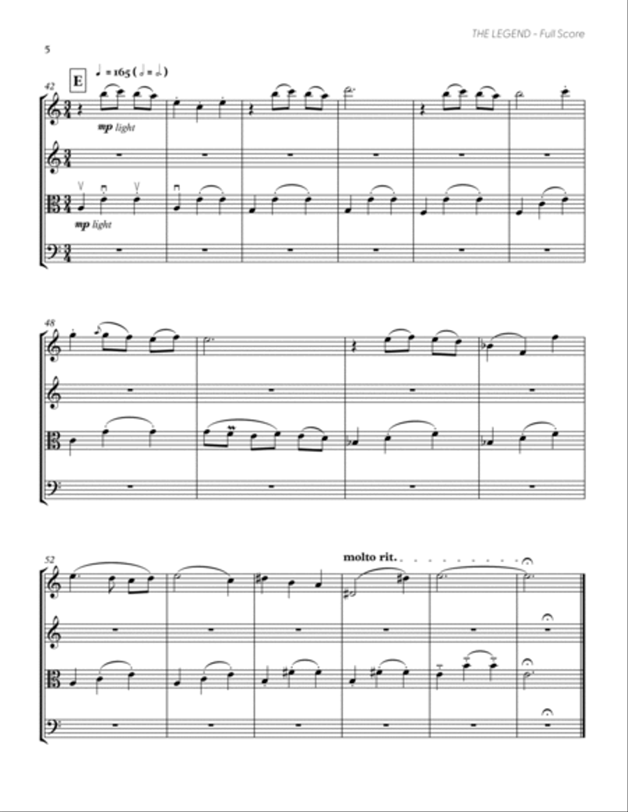 The Legend (from DELTARUNE) (for String Quartet) String Quartet scores gallery preview page 6