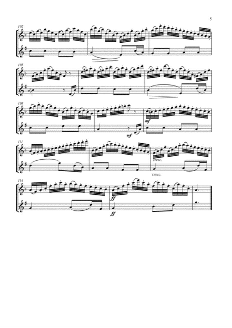 Devienne Air And Variation arr. flute and clarinet Woodwind Duet scores gallery preview page 5
