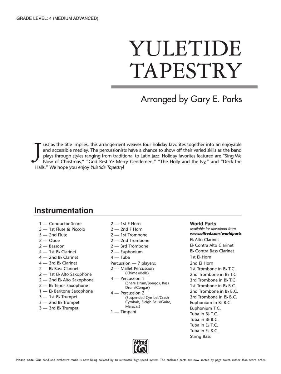 Yuletide Tapestry: Score