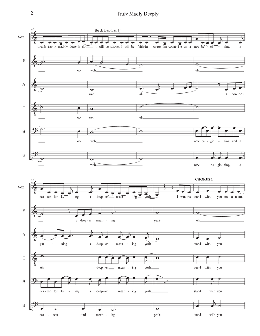 Truly, Madly, Deeply 4-Part scores gallery preview page 2
