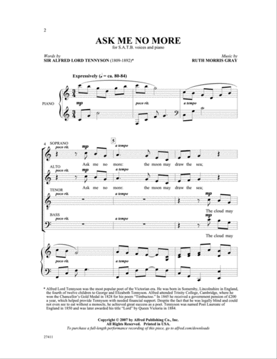 Ask Me No More 4-Part scores gallery preview page 2