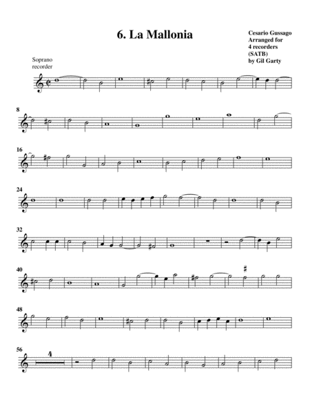 Sonata no.6 a4 (28 Sonate a quattro, sei et otto, con alcuni concerti (1608)) "La Mallonia" (arrange
