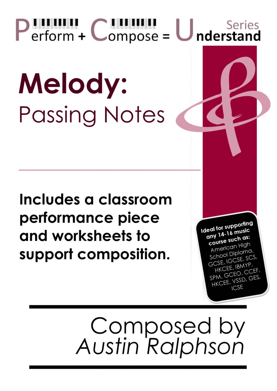 Melody: Passing Notes educational pack - Perform Compose Understand PCU Series School and Community scores gallery preview page 1
