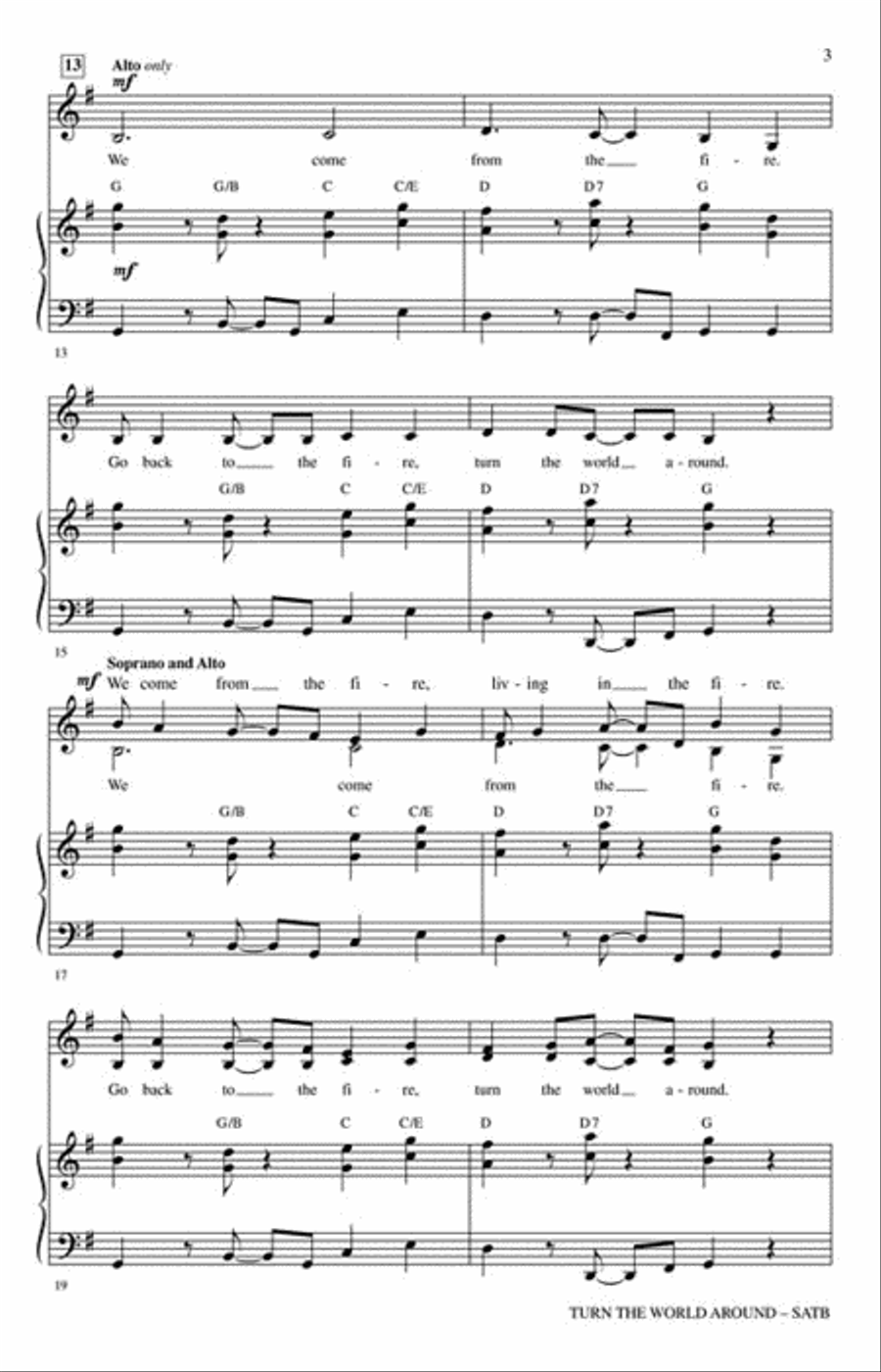 Turn the World Around 4-Part scores gallery preview page 3